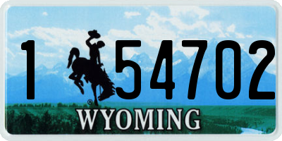 WY license plate 154702