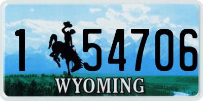 WY license plate 154706
