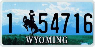 WY license plate 154716