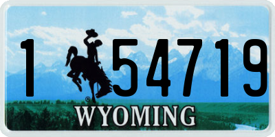 WY license plate 154719