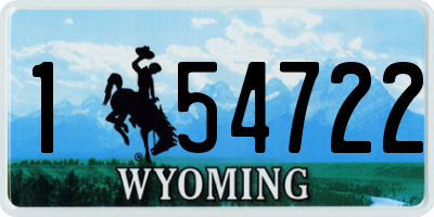 WY license plate 154722