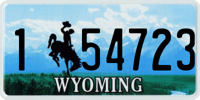WY license plate 154723