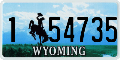 WY license plate 154735