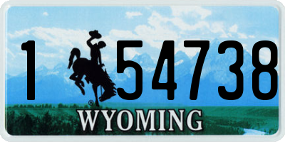 WY license plate 154738