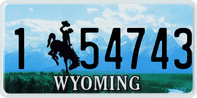 WY license plate 154743