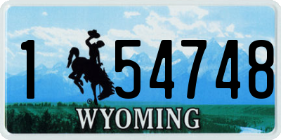 WY license plate 154748