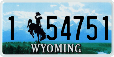 WY license plate 154751