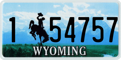 WY license plate 154757