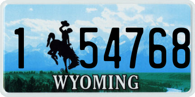 WY license plate 154768