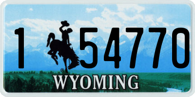 WY license plate 154770