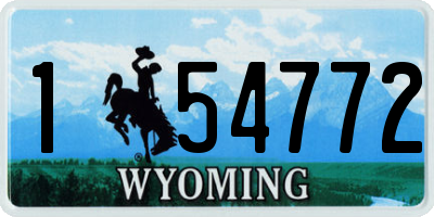 WY license plate 154772