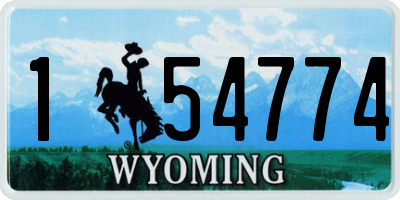 WY license plate 154774