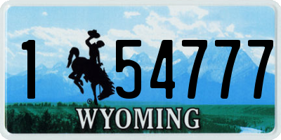 WY license plate 154777