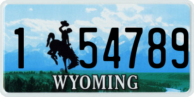 WY license plate 154789