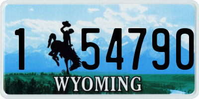 WY license plate 154790