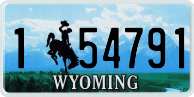 WY license plate 154791