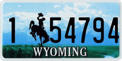 WY license plate 154794