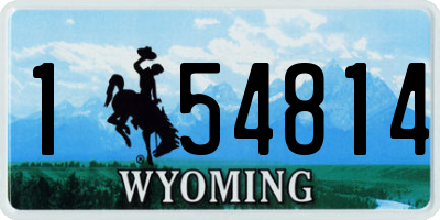 WY license plate 154814