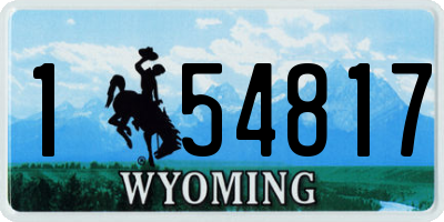 WY license plate 154817