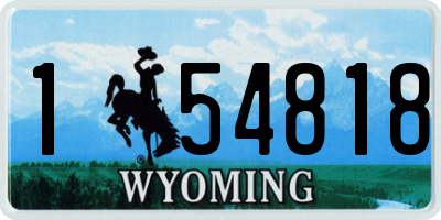 WY license plate 154818