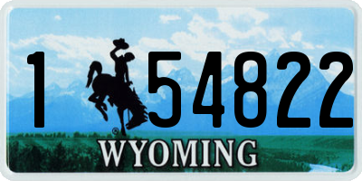 WY license plate 154822