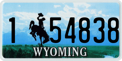 WY license plate 154838