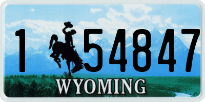 WY license plate 154847