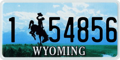 WY license plate 154856