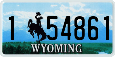 WY license plate 154861