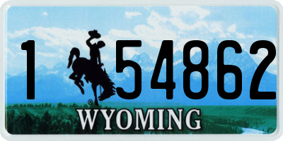 WY license plate 154862
