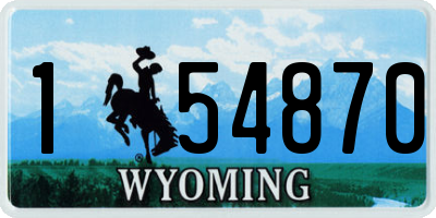 WY license plate 154870