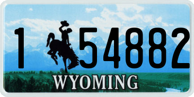 WY license plate 154882