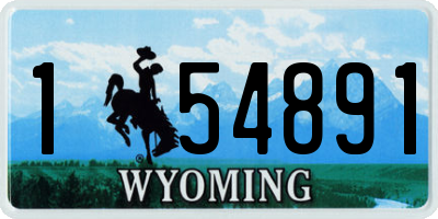 WY license plate 154891