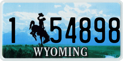 WY license plate 154898