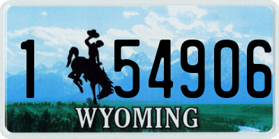 WY license plate 154906