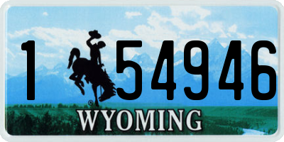 WY license plate 154946