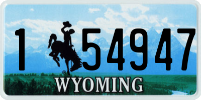 WY license plate 154947