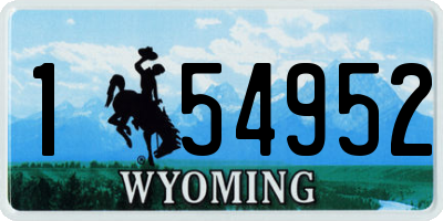 WY license plate 154952
