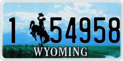 WY license plate 154958