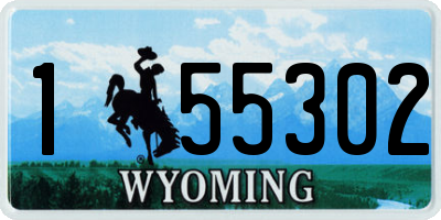 WY license plate 155302