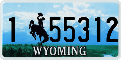 WY license plate 155312