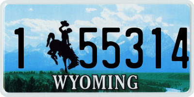 WY license plate 155314