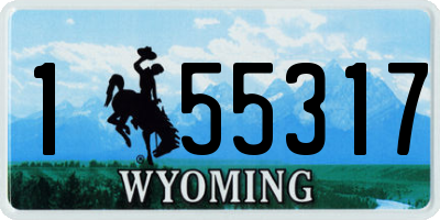 WY license plate 155317