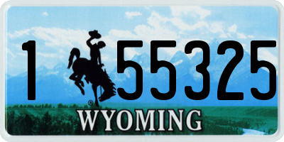 WY license plate 155325