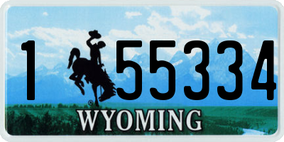 WY license plate 155334