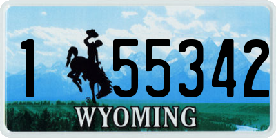WY license plate 155342