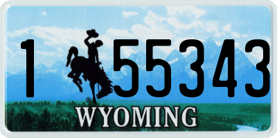 WY license plate 155343