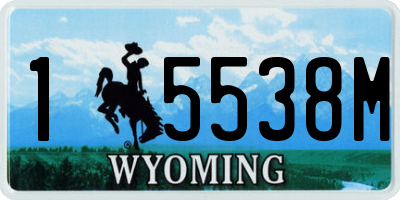 WY license plate 15538M