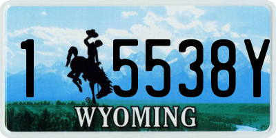 WY license plate 15538Y