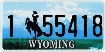 WY license plate 155418